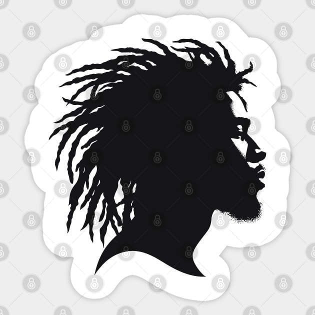 Afrocentric Dreadlocks Silhouette Sticker by Graceful Designs